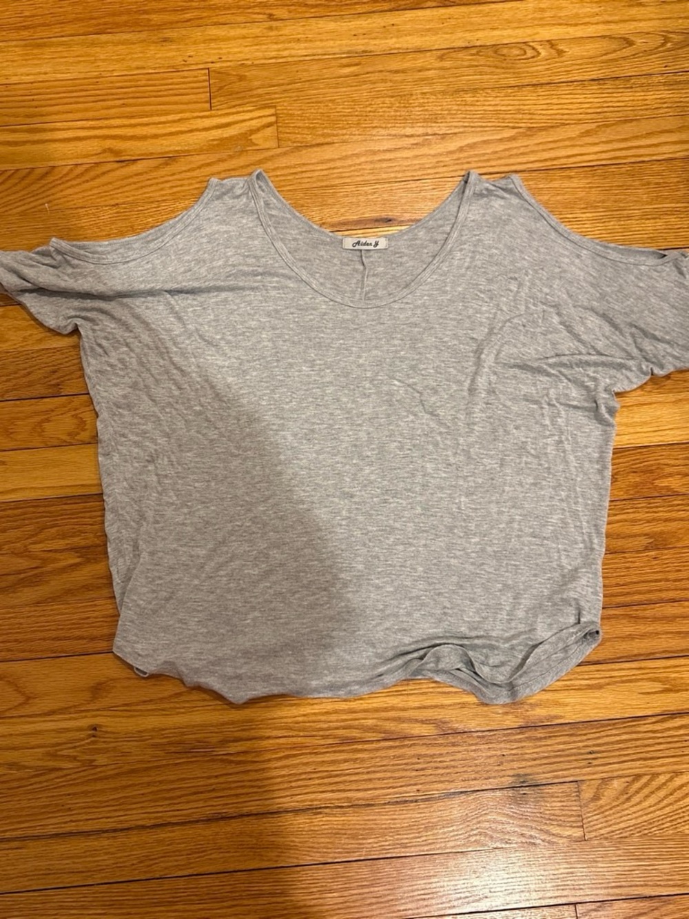 Women's Gray Cold-Shoulder Tee